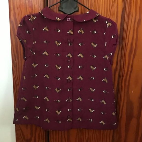 Adorable horse blouse from Janie & Jack - sz 4 - Picture 3 of 7